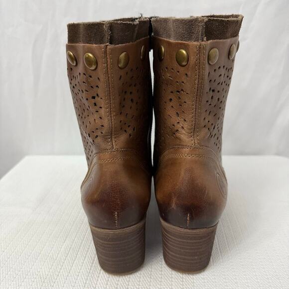 Remonte Ankle Boots Womens 6 Brown Boho Studded Side Zip - Picture 5 of 11